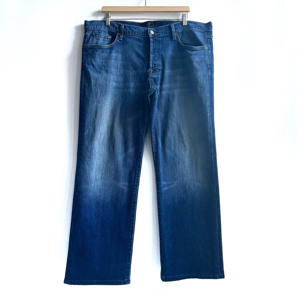 7 For All Mankind Relaxed Straight Blue Denim Jeans Size 40